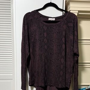Michael Stars Dark Snake Print long sleeve tee